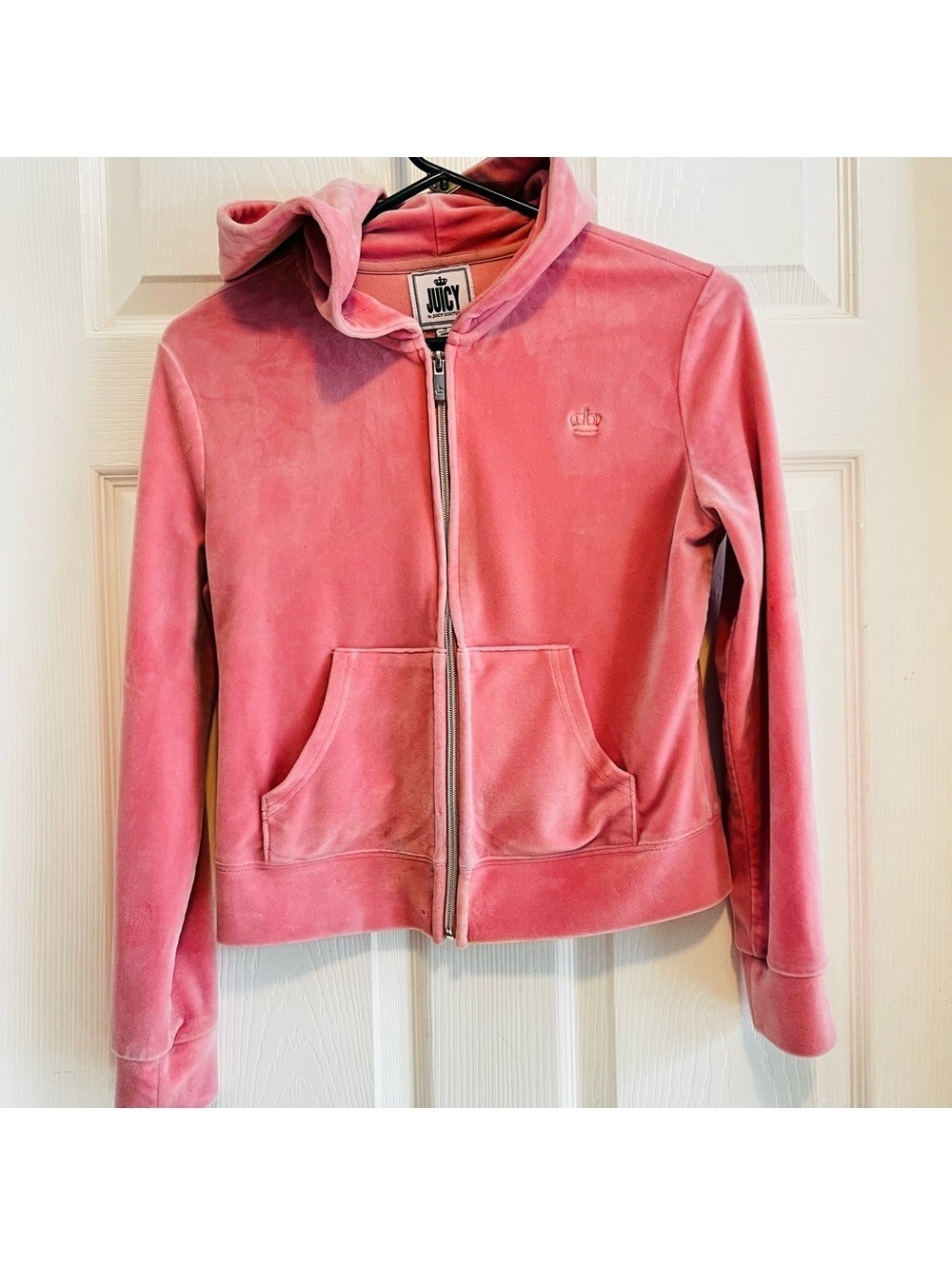 Juicy Couture Hoodie Jacket in Pink Velour Size Small Y2K